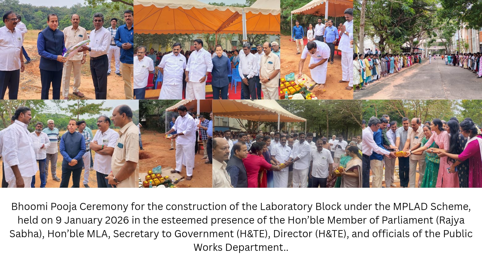 Bhoomi Pooja ceremony for the construction of the laboratory block