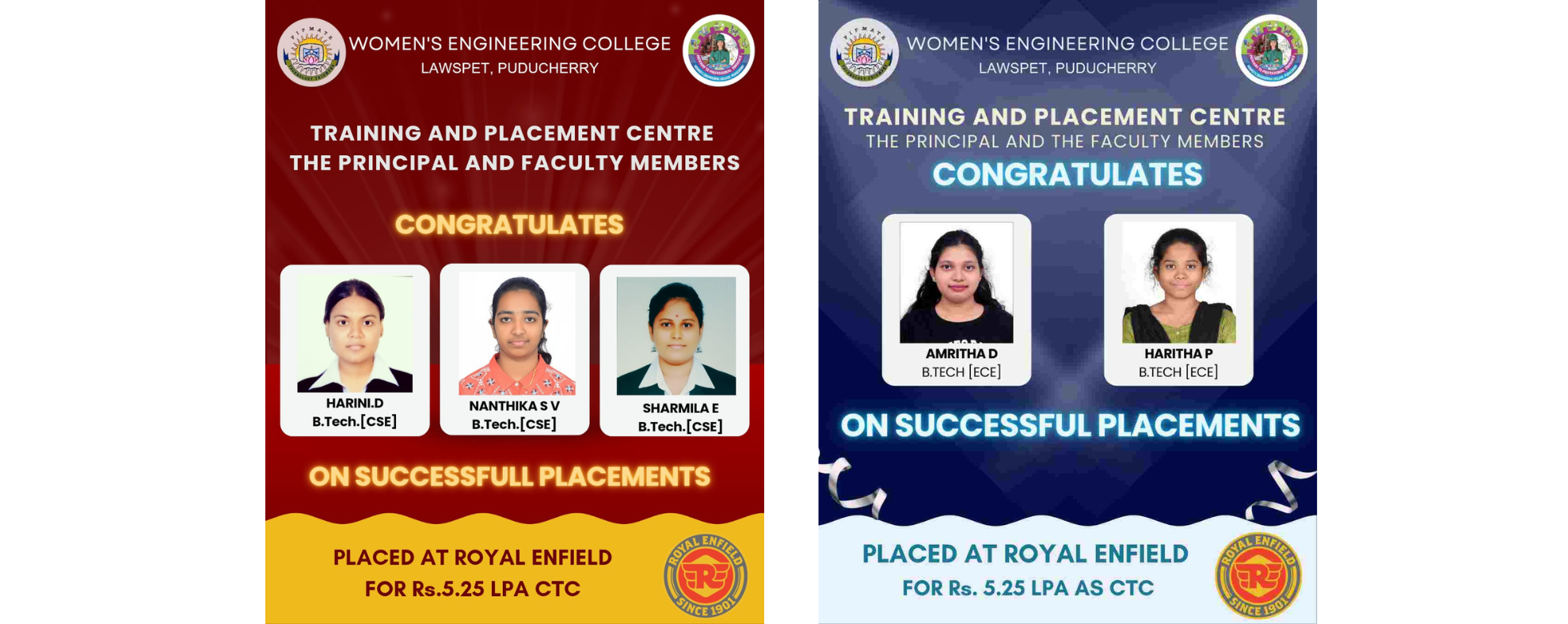 Students Placed at Royal Enfield